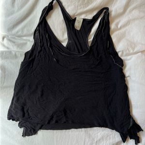 Free People Layered Racerback/ Linen We The Free Tank Top